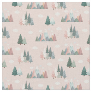 Alpine Lullaby on Light Pink Fabric