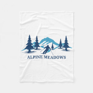 Alpine Meadows California Ski Resort Skiing Skier Fleece Blanket