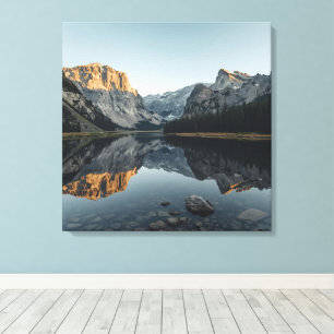 Alpine Mirror Scene – Tranquil Landscape Poster Canvas Print