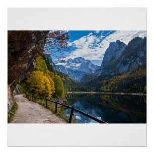 Alpine Mountain Lake Gosauseen Lake Austria Poster
