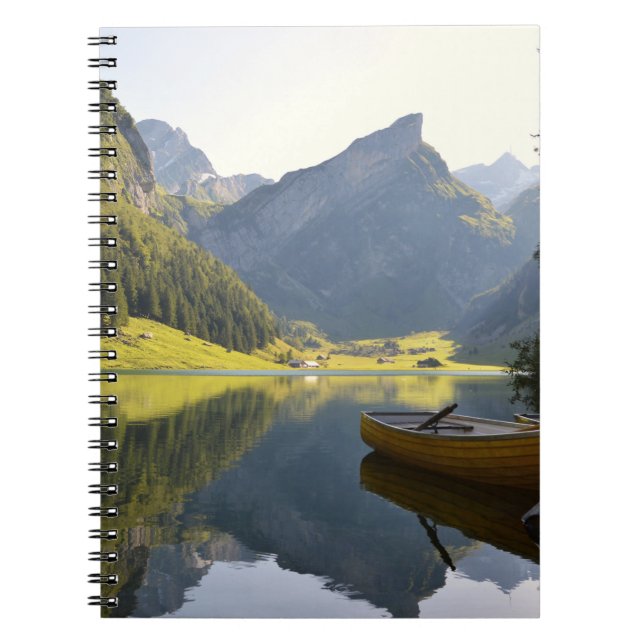 Alpine Mountain Lake in Switzerland Notebook (Front)
