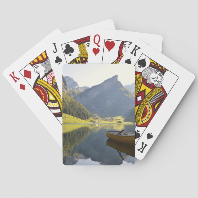 Alpine Mountain Lake in Switzerland Playing Cards (Back)