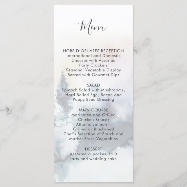 Alpine Mountain Wedding | Menu (Front)