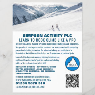 Alpine Mountaineers, Hiking and Climbing Advert Flyer