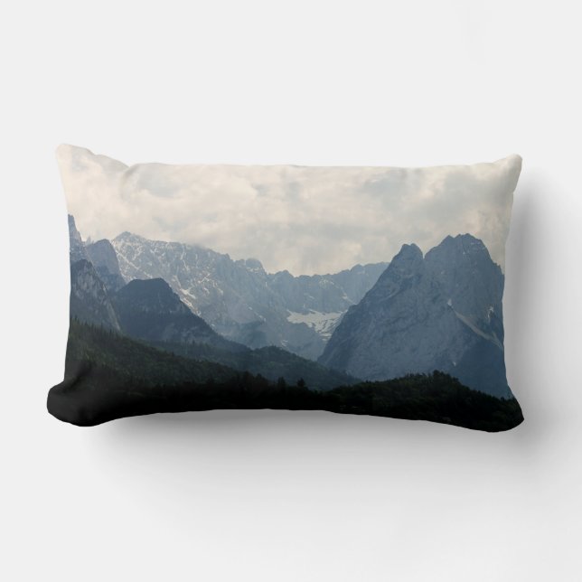 Alpine Mountains Nature Photo Country Lumbar Cushion (Front)