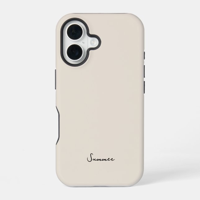 Alpine Oat Beige Aesthetic iPhone 16 Case (Back)