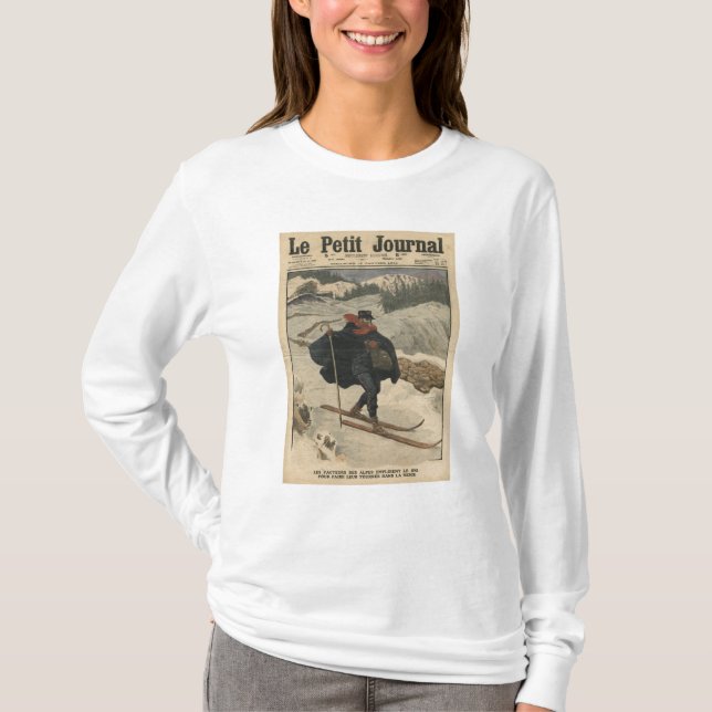 Alpine postmen using ski T-Shirt (Front)
