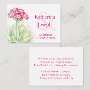 Alpine primrose art wedding info enclosure card