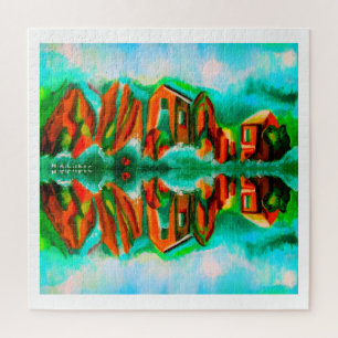 Alpine reflection art jigsaw puzzle
