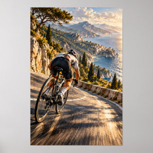 Alpine Road Cycling Wall Art – Scenic Mountain Des