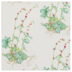 Alpine saxifrage watercolor flower fabric