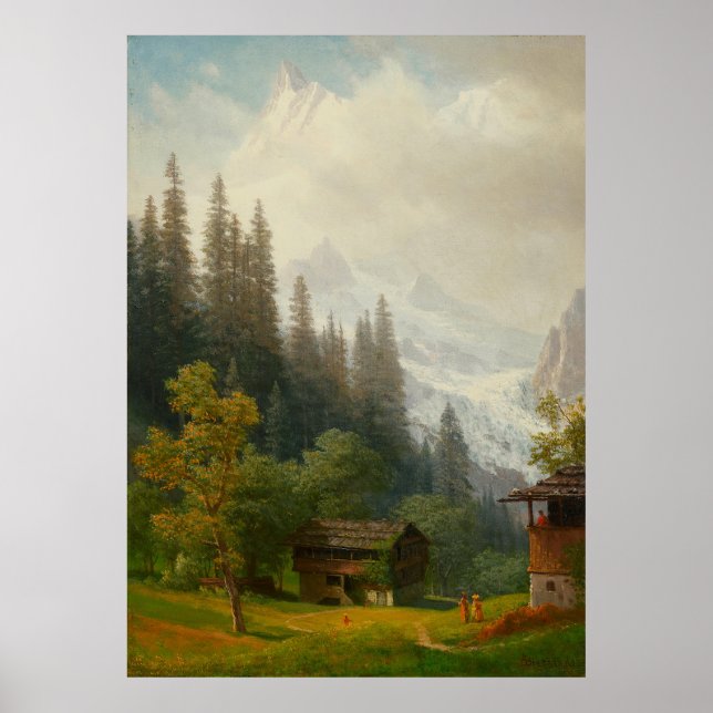 Alpine Scene by Albert Bierstadt Poster (Front)