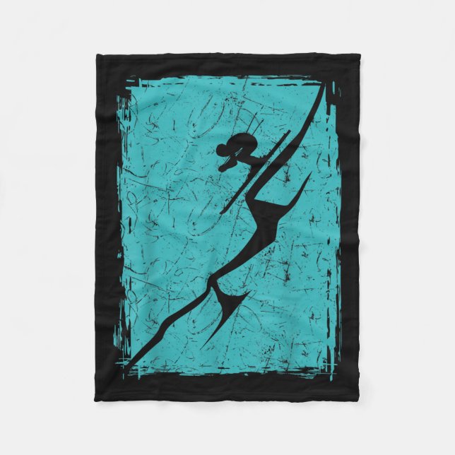Alpine Ski Distressed Slope Downhill Skiing Skier  Fleece Blanket (Front)