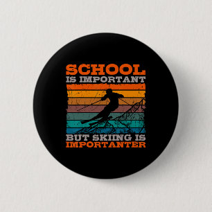 Alpine Ski Retro Vintage School Slope Downhill Ski 6 Cm Round Badge