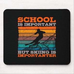 Alpine Ski Retro Vintage School Slope Downhill Ski Mouse Pad