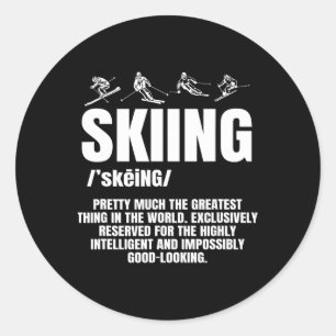 Alpine Ski Slope Downhill Skiing Skier Sports Grea Classic Round Sticker