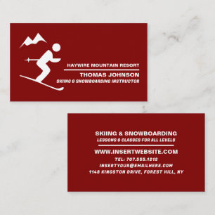 Alpine Skier, Skier & Snowboarder Instructor Business Card
