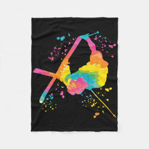 Alpine Skier Winter Sports Nordic Skiing  Fleece Blanket