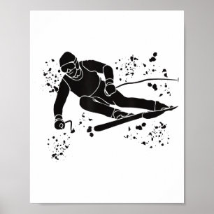 Alpine skier winter sports nordic skiing poster