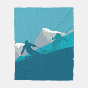 Alpine Skiers All-Mountain Skiing  Fleece Blanket