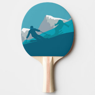 Alpine Skiers All-Mountain Skiing  Ping Pong Paddle