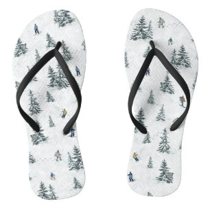 Alpine Skiers and Hidden Yetis - Downhill Skiing Jandals