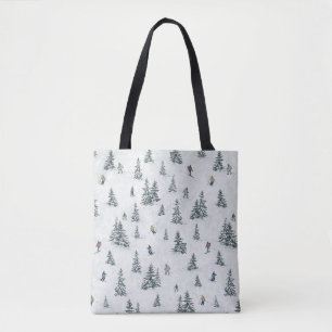 Alpine Skiers and Hidden Yetis - Downhill Skiing  Tote Bag