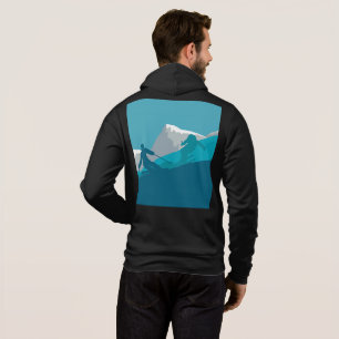 Alpine Skiers Downhill Skiing Black Hoodie