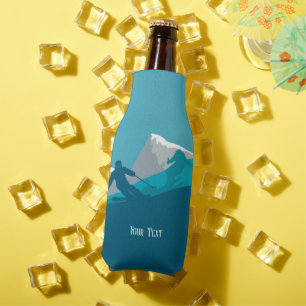 Alpine Skiers Downhill Skiing Personalised Bottle Cooler