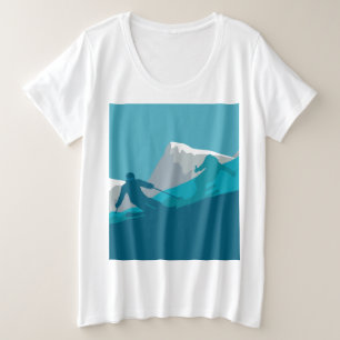 Alpine Skiers Downhill Skiing  Plus Size T-Shirt