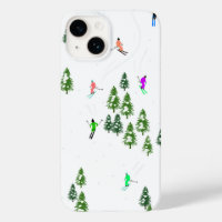 Alpine Skiers Skiing Ski Winter Trees