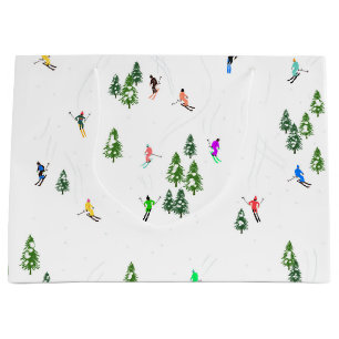 Alpine Skiers Skiing Ski Winter Trees Large Gift Bag