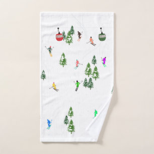  Alpine Skiing   Gondola Ski Lift Holiday Skiers Hand Towel
