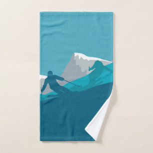 Alpine Skiing Hand Towel