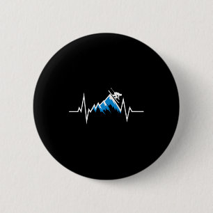 Alpine skiing heartbeat skiing enthusiast Alpine s 6 Cm Round Badge