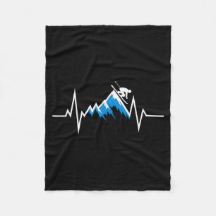 Alpine skiing heartbeat skiing enthusiast Alpine s Fleece Blanket