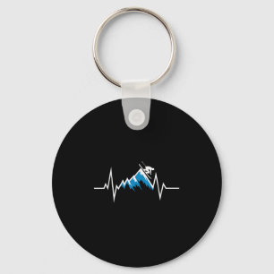 Alpine Skiing Heartbeat Skiing Enthusiast  Key Ring