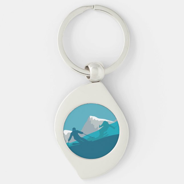 Alpine Skiing  Key Ring (Front)