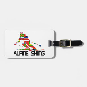 Alpine Skiing Luggage Tag