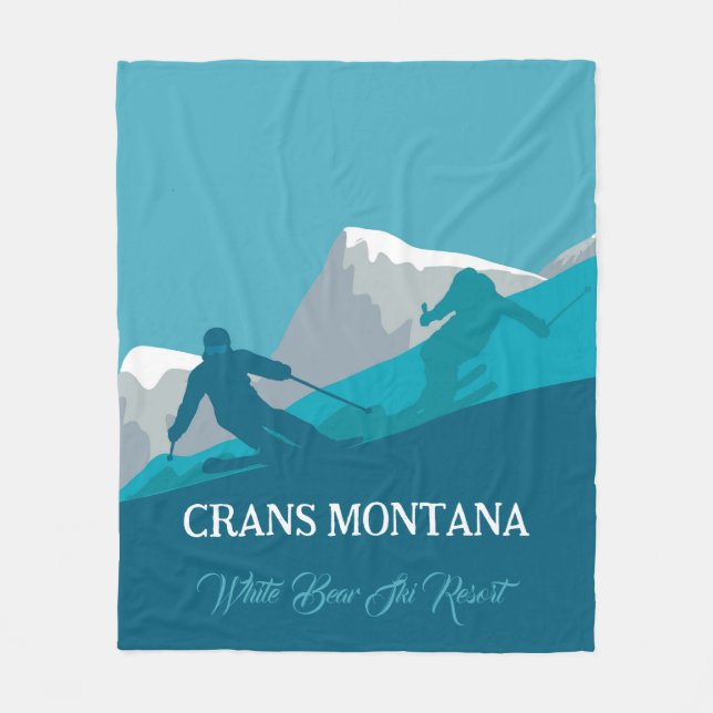  Alpine Skiing Montana Personalised  Fleece Blanket (Front)