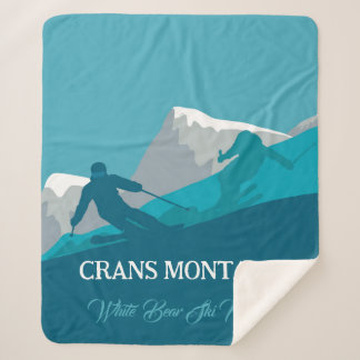  Alpine Skiing Montana Personalised  Sherpa Blanket