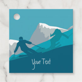 Alpine Skiing Personalised Favour Tags