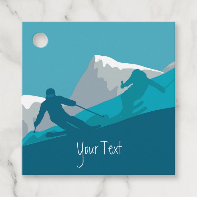 Alpine Skiing  Personalised Favour Tags (Front)