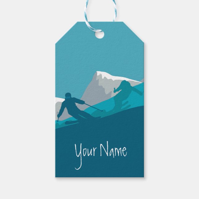 Alpine Skiing  Personalised Gift Tags (Front)