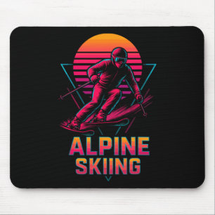 Alpine Skiing Retro Mouse Pad