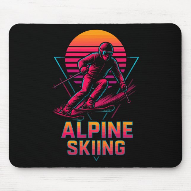 Alpine Skiing Retro  Mouse Pad (Front)