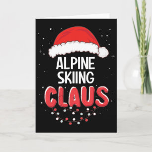 Alpine Skiing Santa Claus Christmas Matching Costu Card