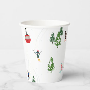 Alpine Skiing Ski Holiday Skiers Winter Paper Cups
