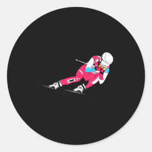 Alpine skiing ski racing skier ski downhill Alpine Classic Round Sticker