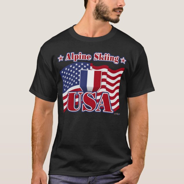 Alpine Skiing USA T-Shirt (Front)